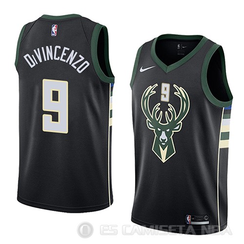 Camiseta Donte Divincenzo #9 Milwaukee Bucks Statement 2018 Negro - Haga un click en la imagen para cerrar